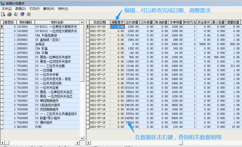 微调物料需求图片